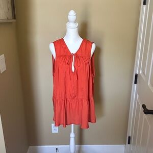 DKNY Orange Sleeveless Blouse